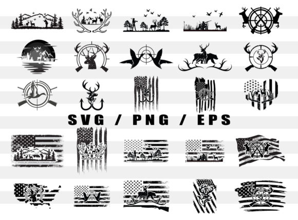 Hunting Illustrations Graphics for Crafts