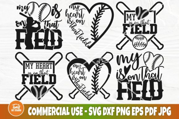 My Heart is on That Field SVG, Baseball Graphics