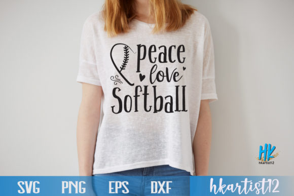 Peace Love Softball SVG Graphics for Crafts