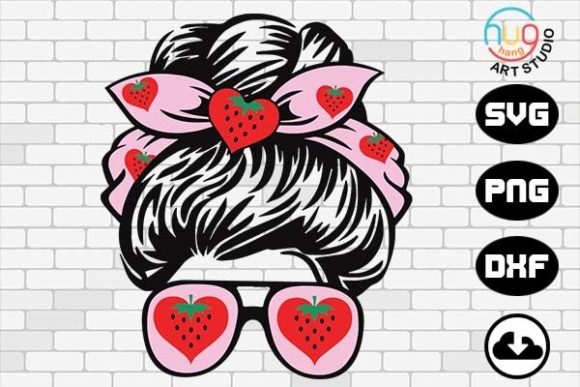 Strawberry Heart Mom Life Mom Bun Hair Graphics and Crafts Review